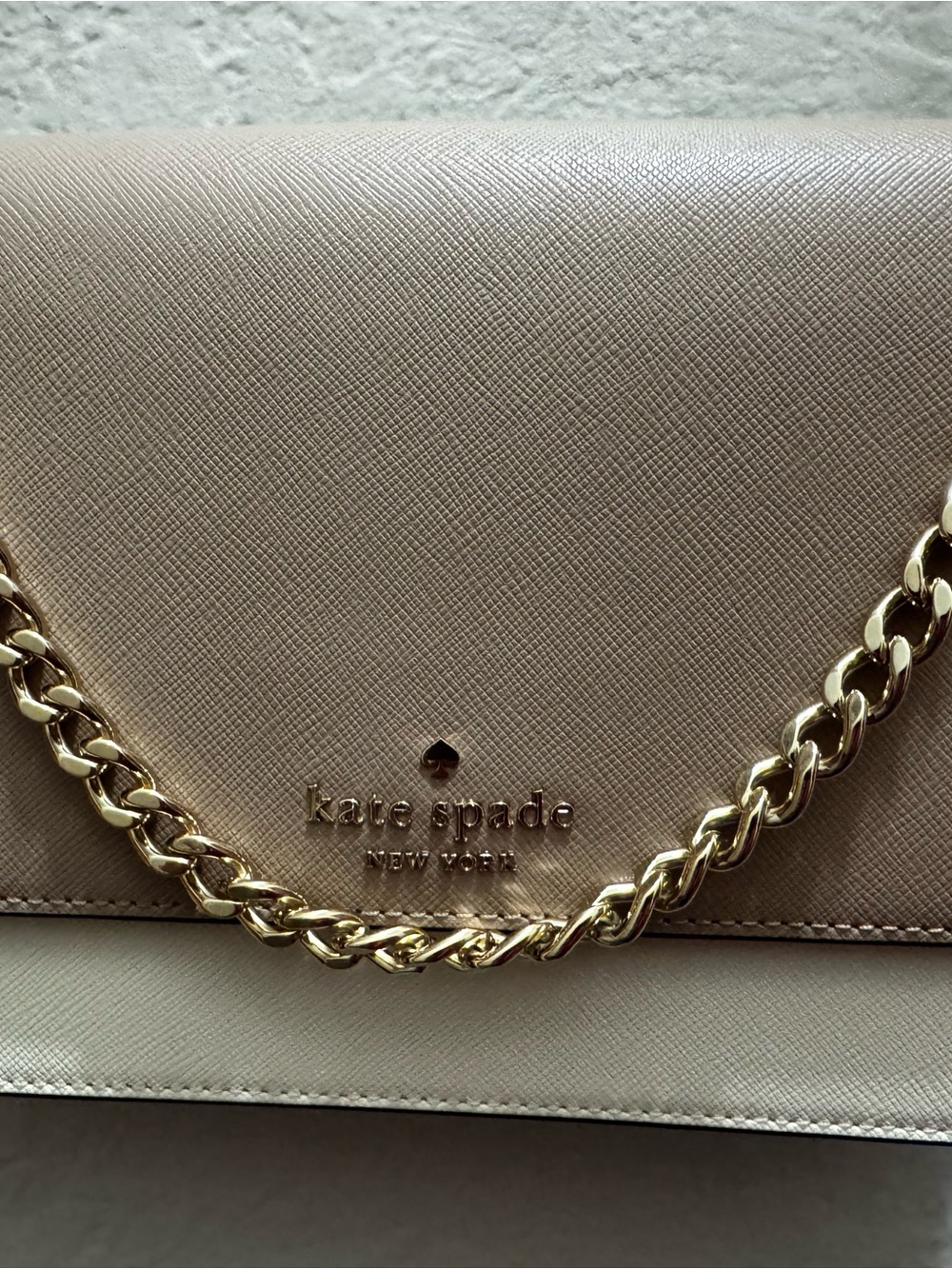 kate spade Blush Pink Saffiano Crossbody with Gold Chain
